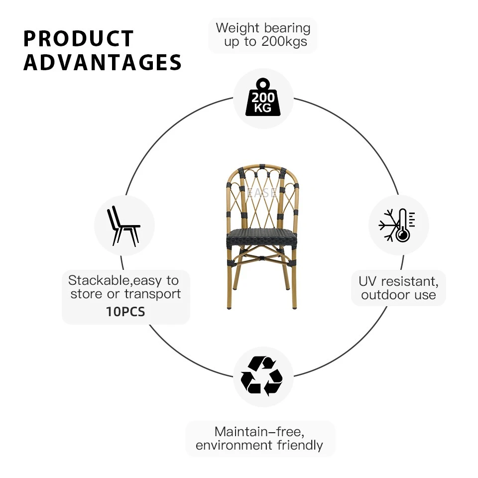 French Armless Rattan Chairs high quality